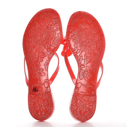 Valentino Garavani PVC Jelly Bow Thong Sandals 41 Rosso Valentino 7 of 9