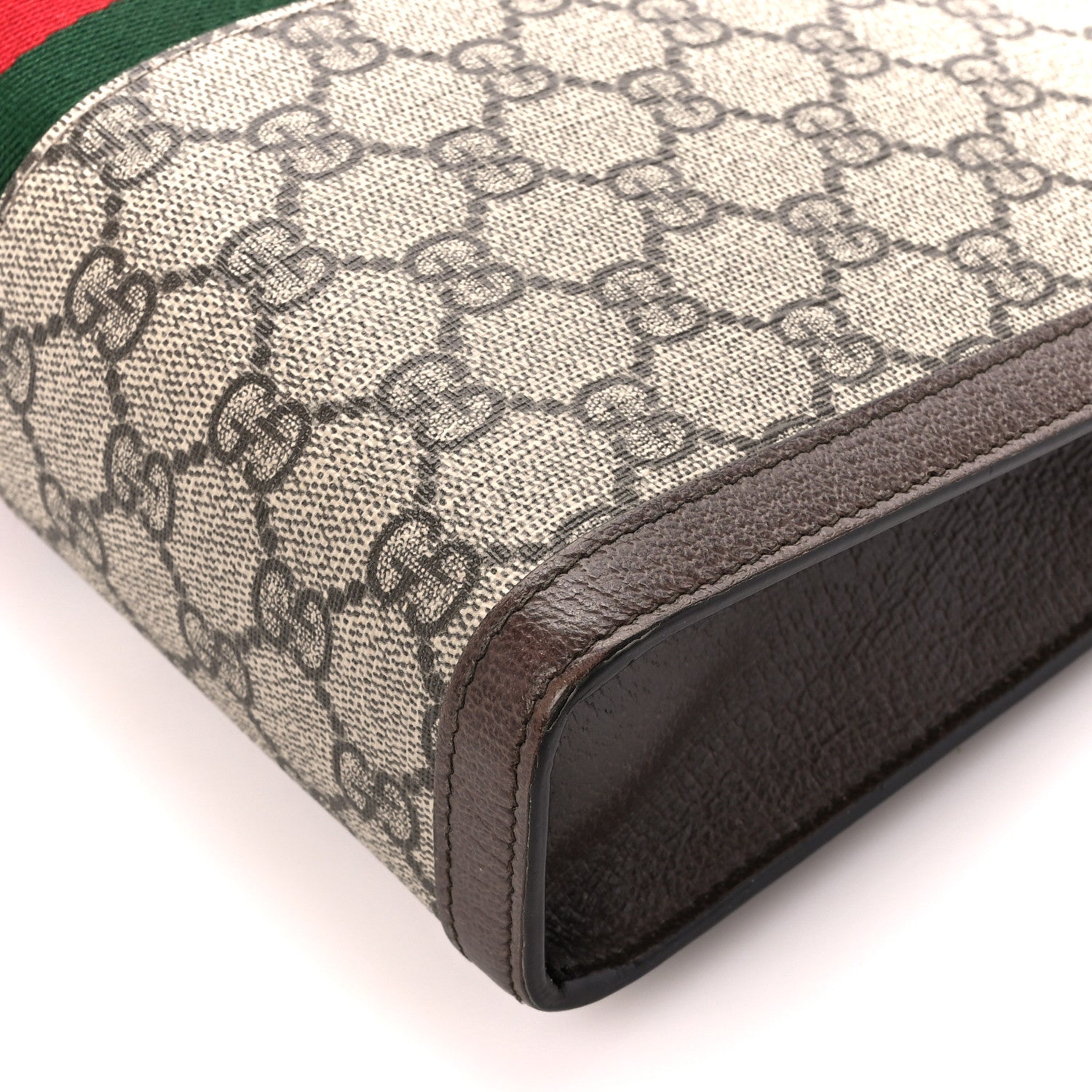 Gucci GG Supreme Monogram Web Ophidia Pouch Brown 11 of 12