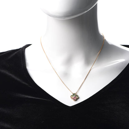 Van Cleef & Arpels 18K Rose Gold Diamond Grey Mother of Pearl Vintage Alhambra Pendant Necklace 2 of 8