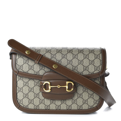 Gucci GG Supreme Monogram Horsebit 1955 Shoulder Bag Beige Brown Sugar 1 of 10