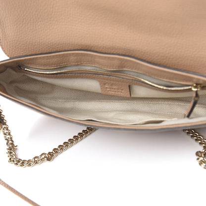 Gucci Pebbled Calfskin Medium Soho Flap Crossbody Camelia 4 of 12