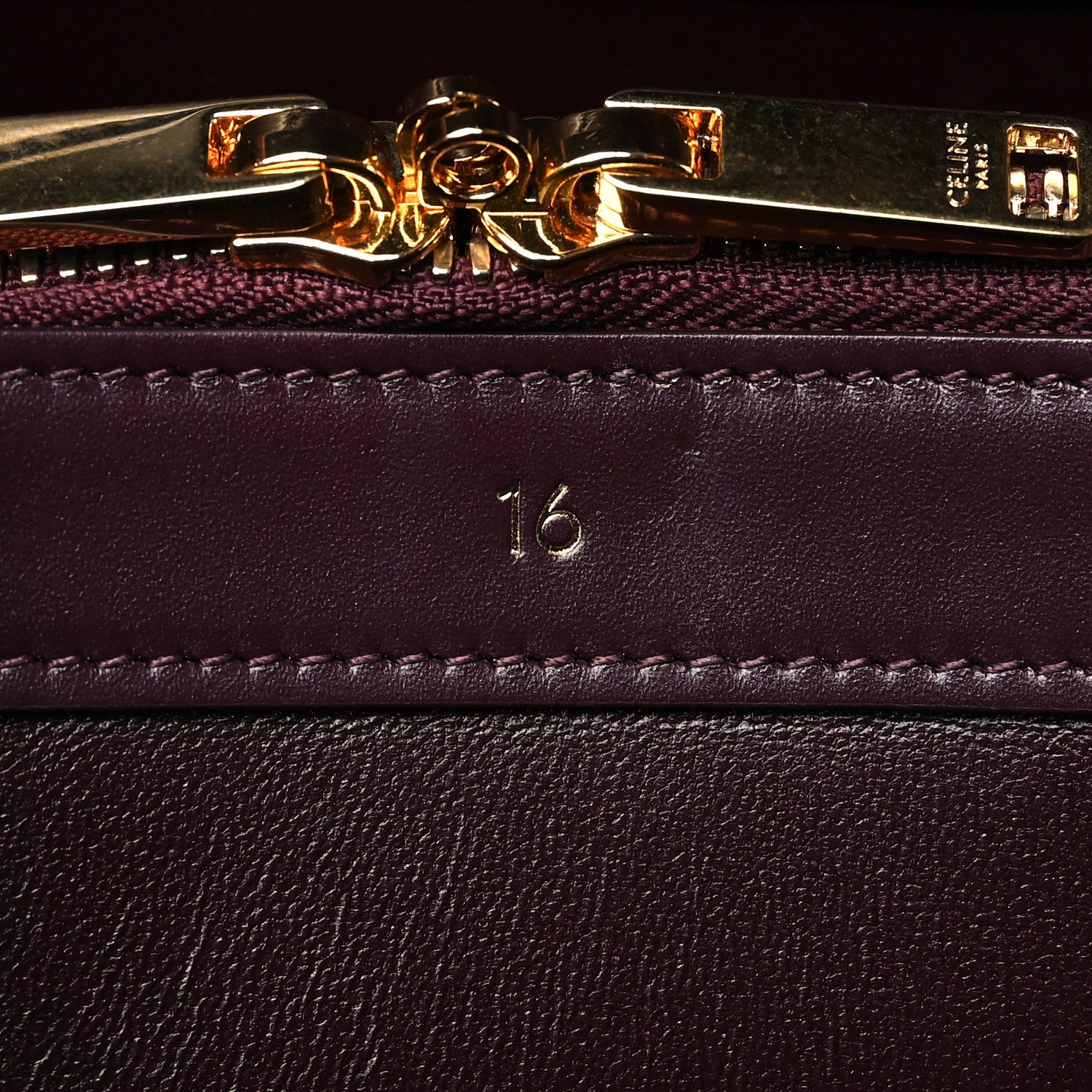 Celine Satinated Calfskin Medium 16 Top Handle Bag Light Burgundy 7 of 10