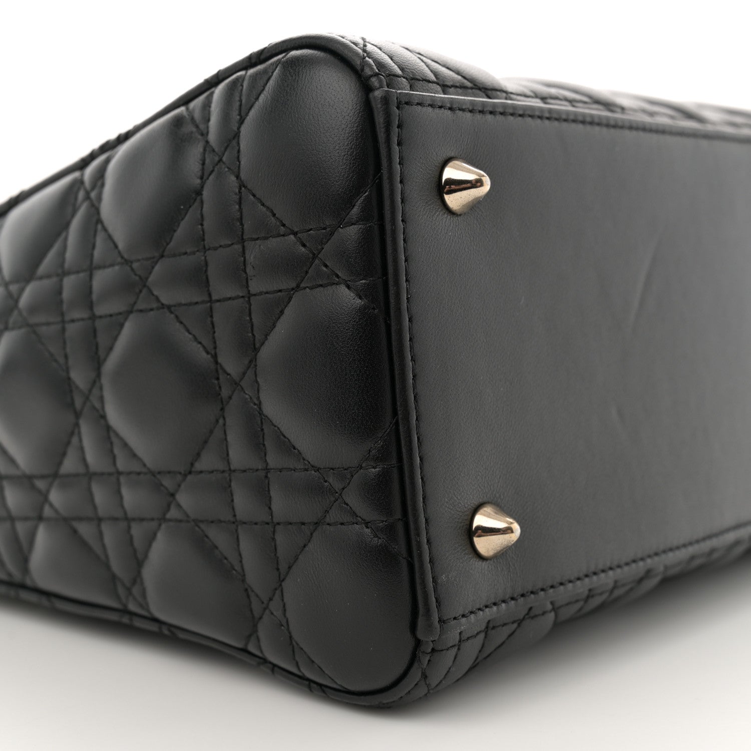 Christian Dior Lambskin Cannage Medium Lady Dior Black 9 of 11