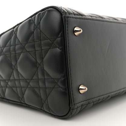 Christian Dior Lambskin Cannage Medium Lady Dior Black 9 of 11