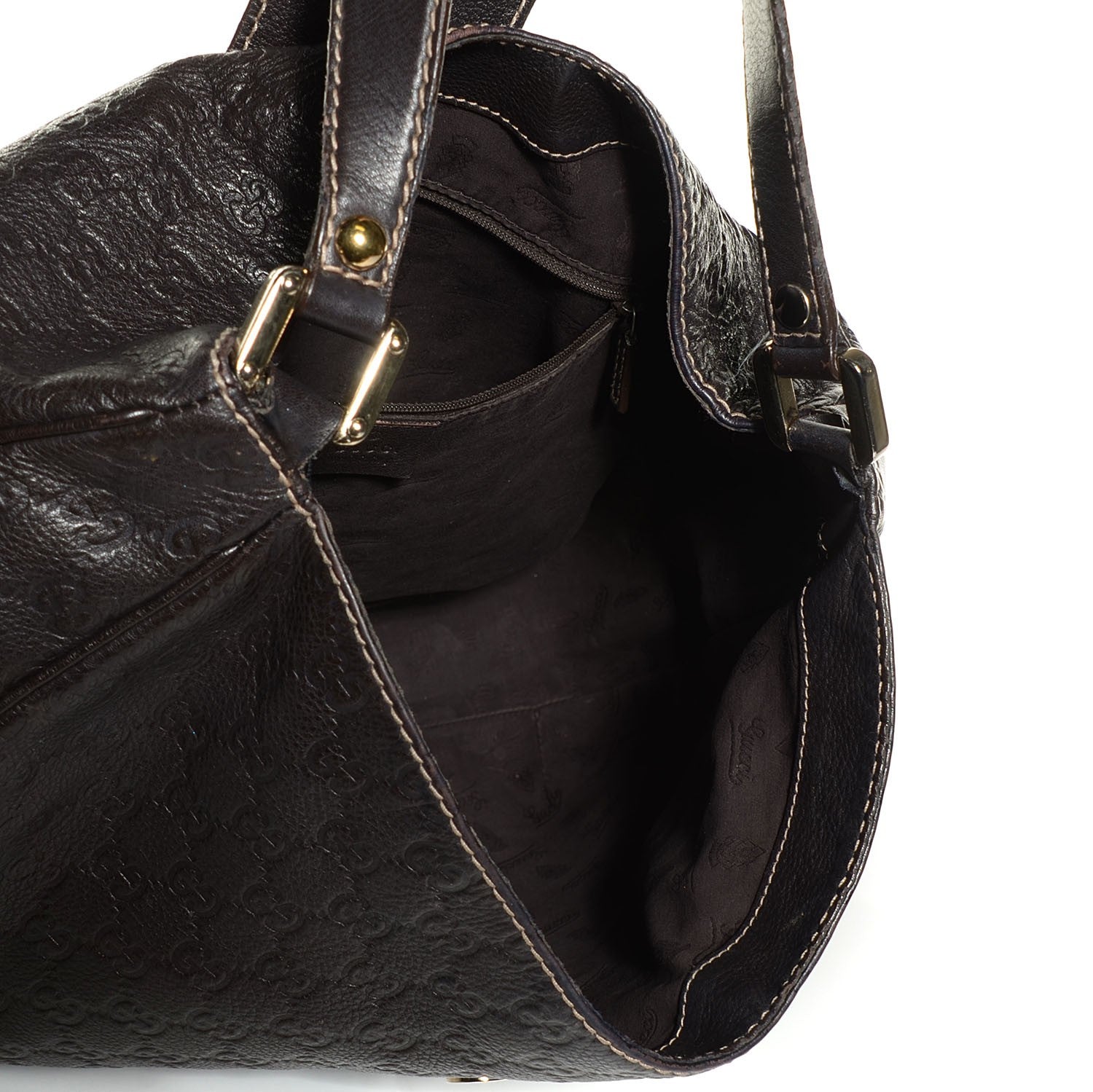 Gucci Guccissima Large New Ladies Web Hobo Dark Brown 5 of 10