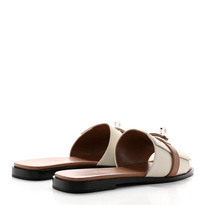 Hermes Calfskin Giulia Sandals 36 Beige Glaise Rose Perle 4 of 14