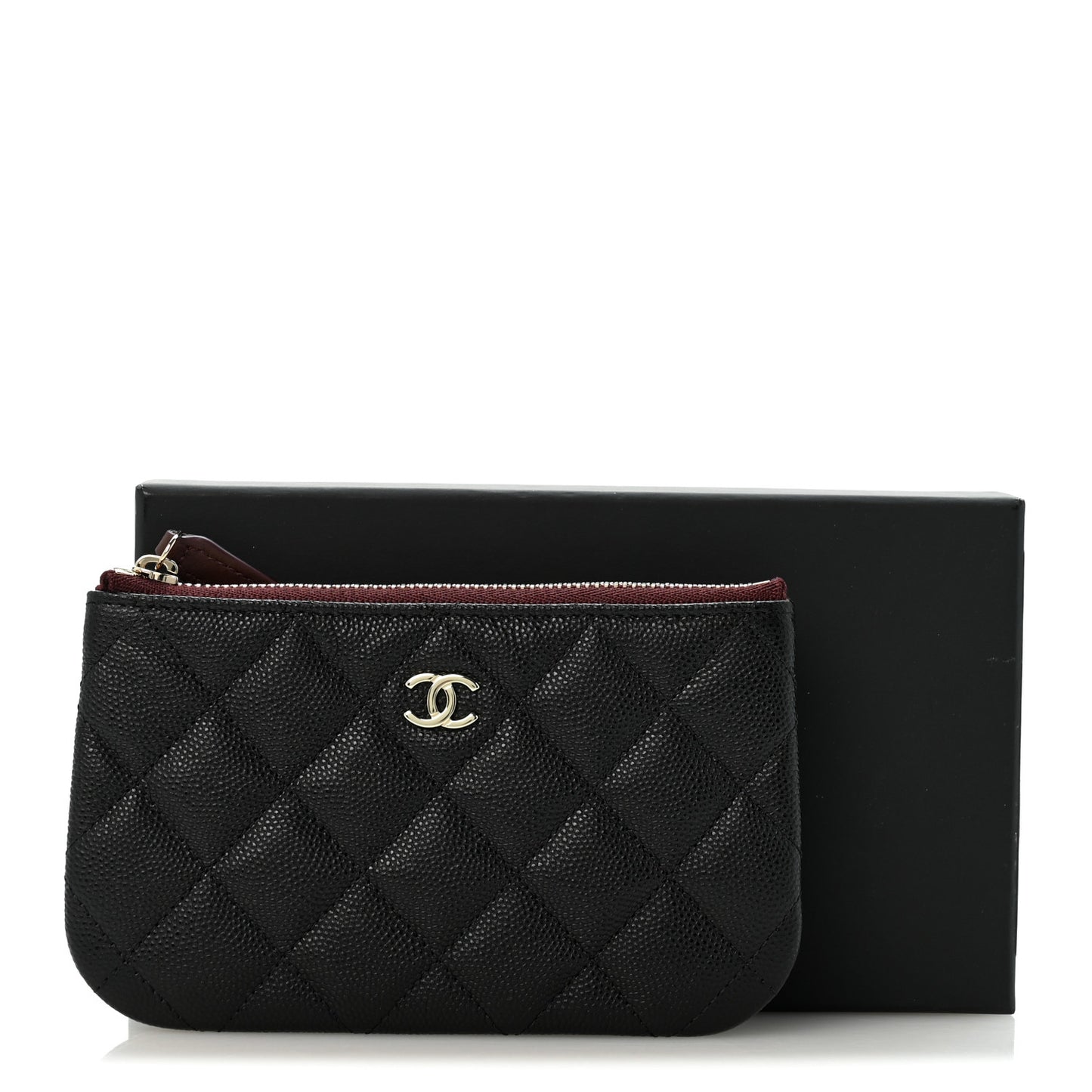 Caviar Quilted Small Cosmetic Case Black
