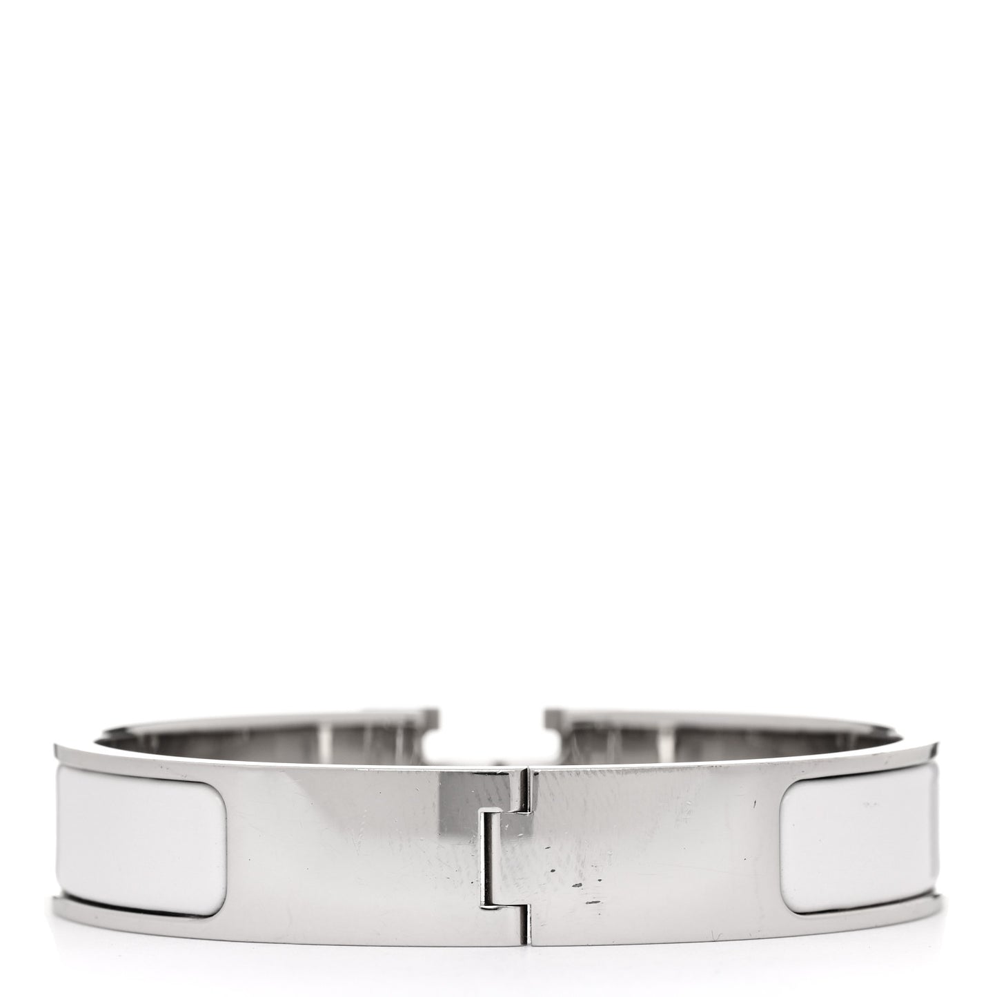 Enamel Narrow Clic Clac H Bracelet PM White