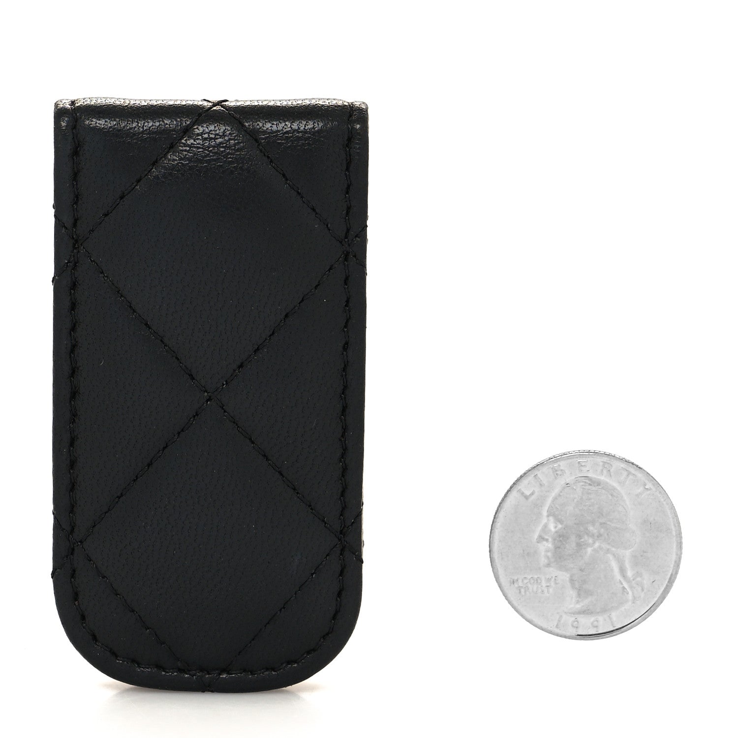 Chanel Lambskin Quilted Money Clip Black 2 of 5