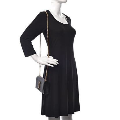 Saint Laurent Grain De Poudre Small Monogram Kate Satchel Black 2 of 11