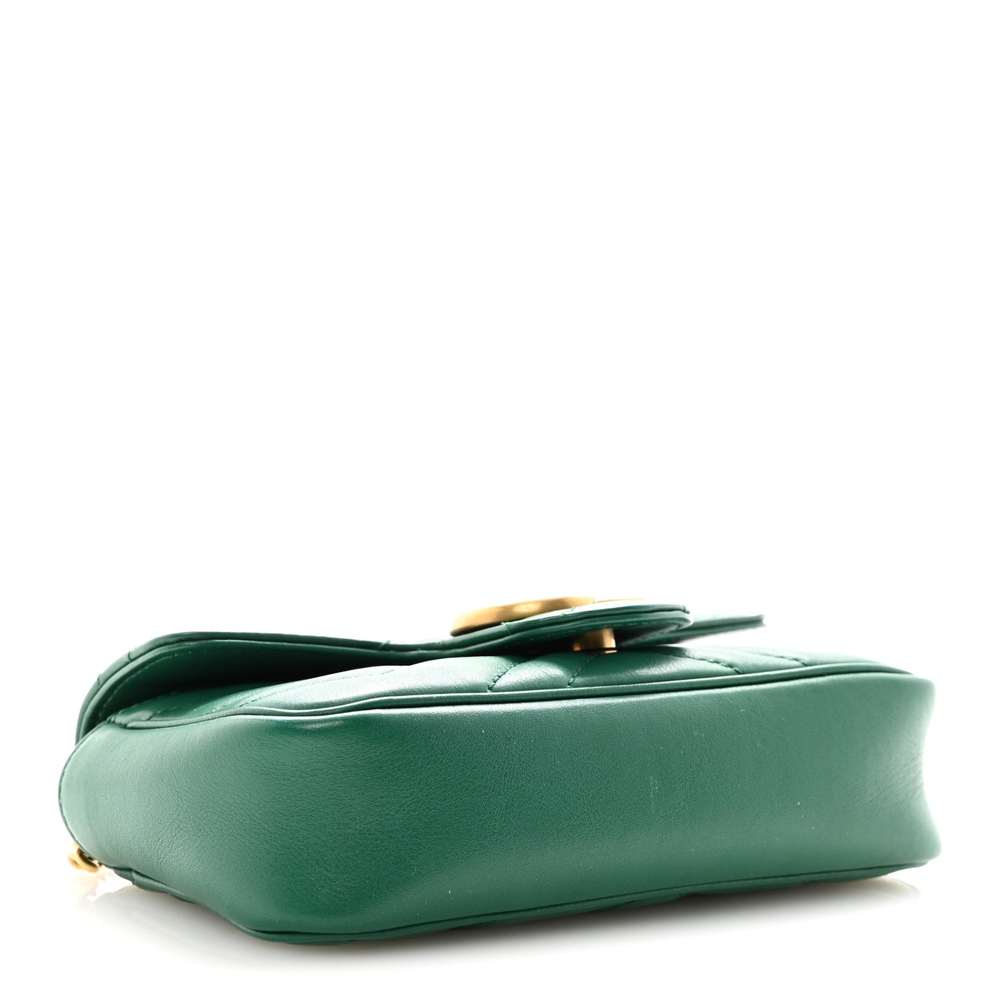 Calfskin Matelasse Super Mini GG Marmont Shoulder Bag Emerald Green