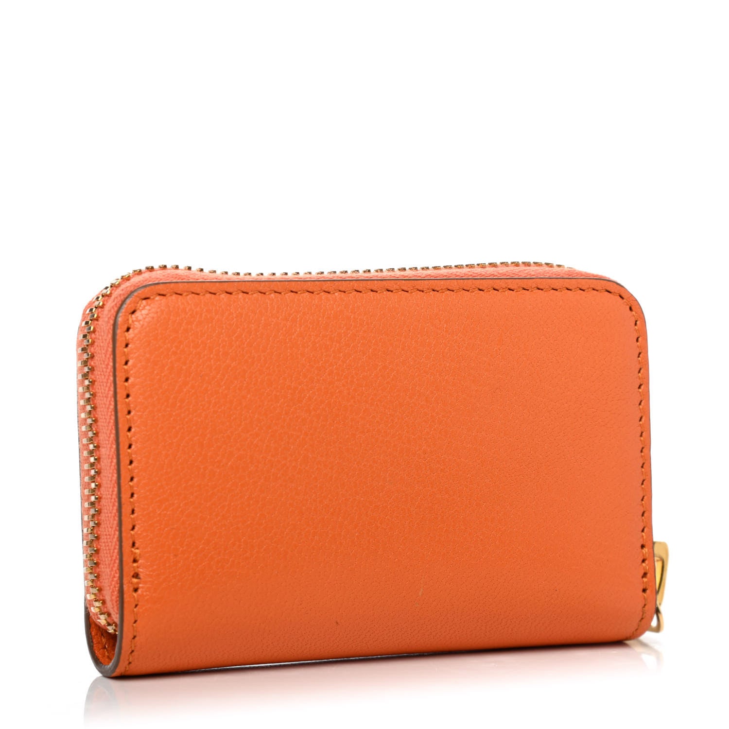 Tom Ford Calfskin Zip Coin Purse Orange 2 of 4