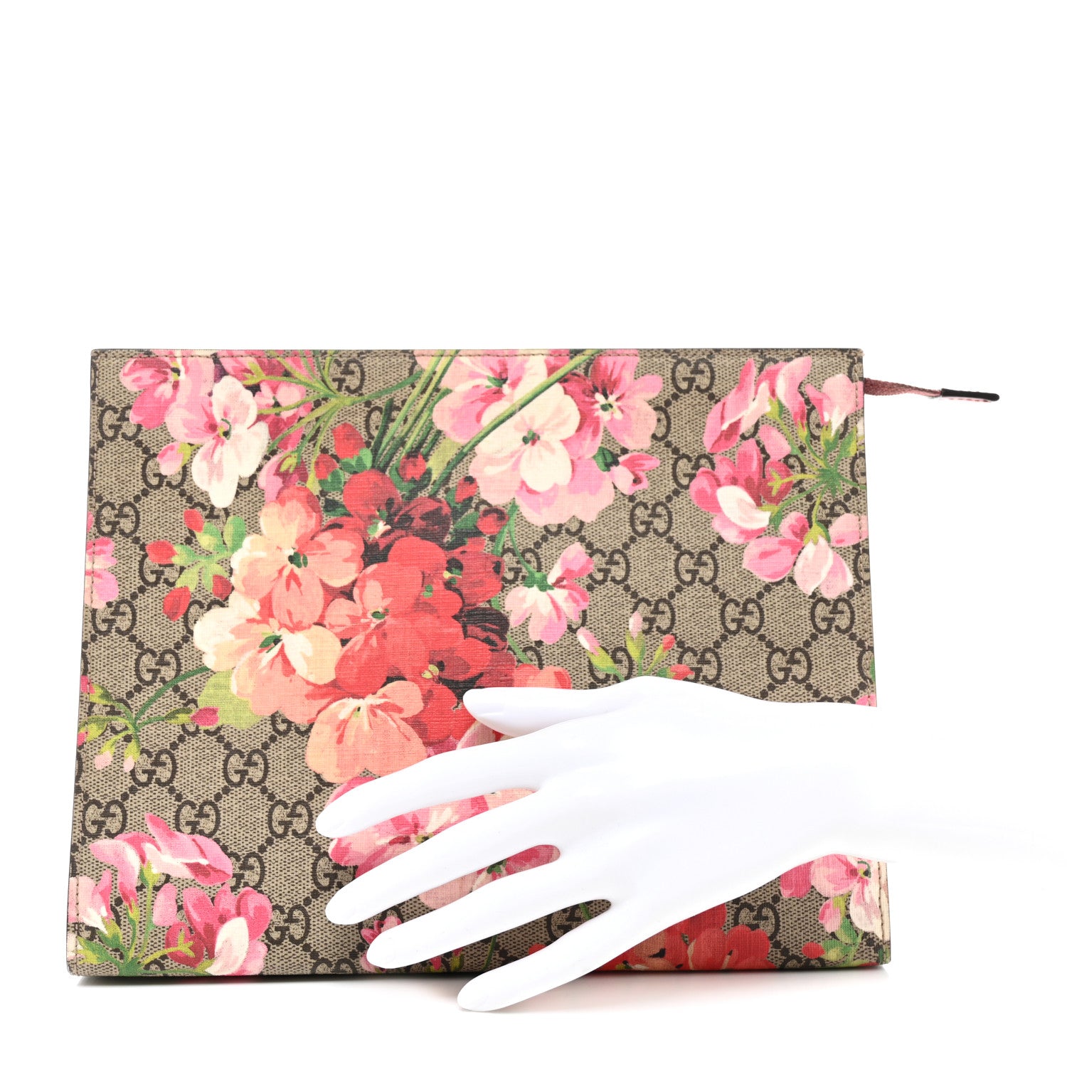 Gucci GG Supreme Monogram Blooms Large Cosmetic Case Beige Multicolor Dry Rose 2 of 7