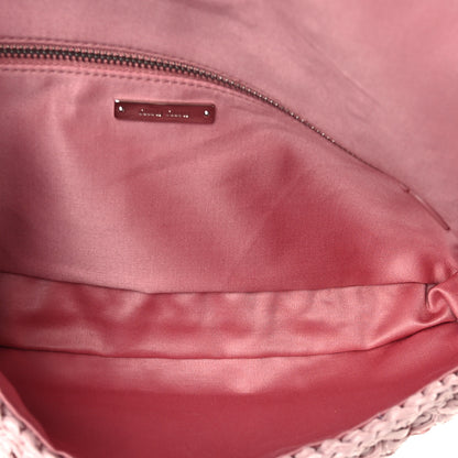 Miu Miu Raffia Crystal Flap Clutch Pink 5 of 8