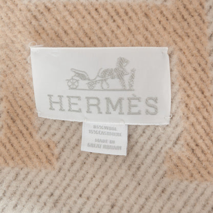 Hermes Wool Cashmere Signature Avalon Blanket Ecru Chamomile 4 of 4