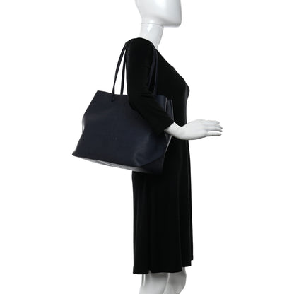 Marc Jacobs Calfskin Embossed Logo East West Shopper Tote Dark Blue 2 of 10