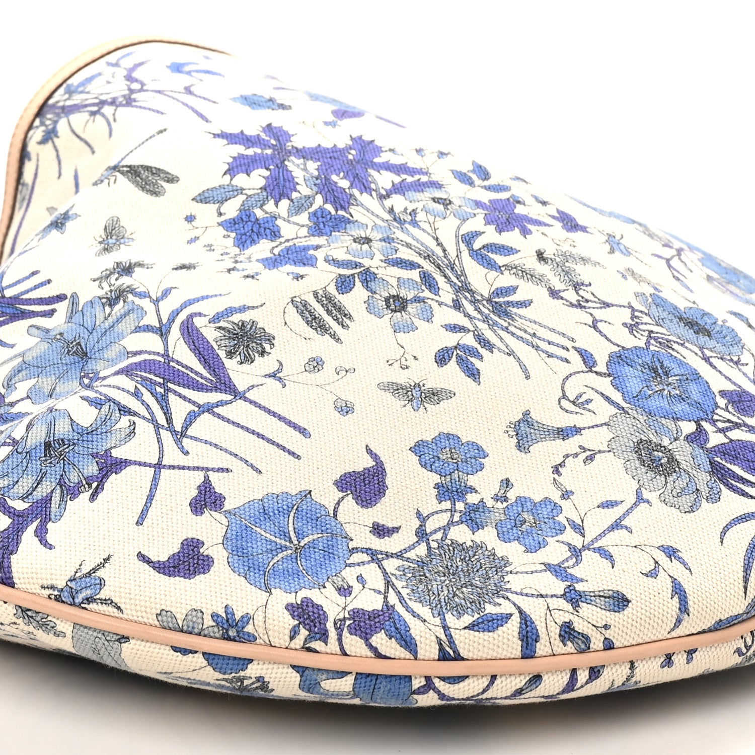 Gucci Canvas Flora Floral Large Wave Hobo Blue 9 of 10