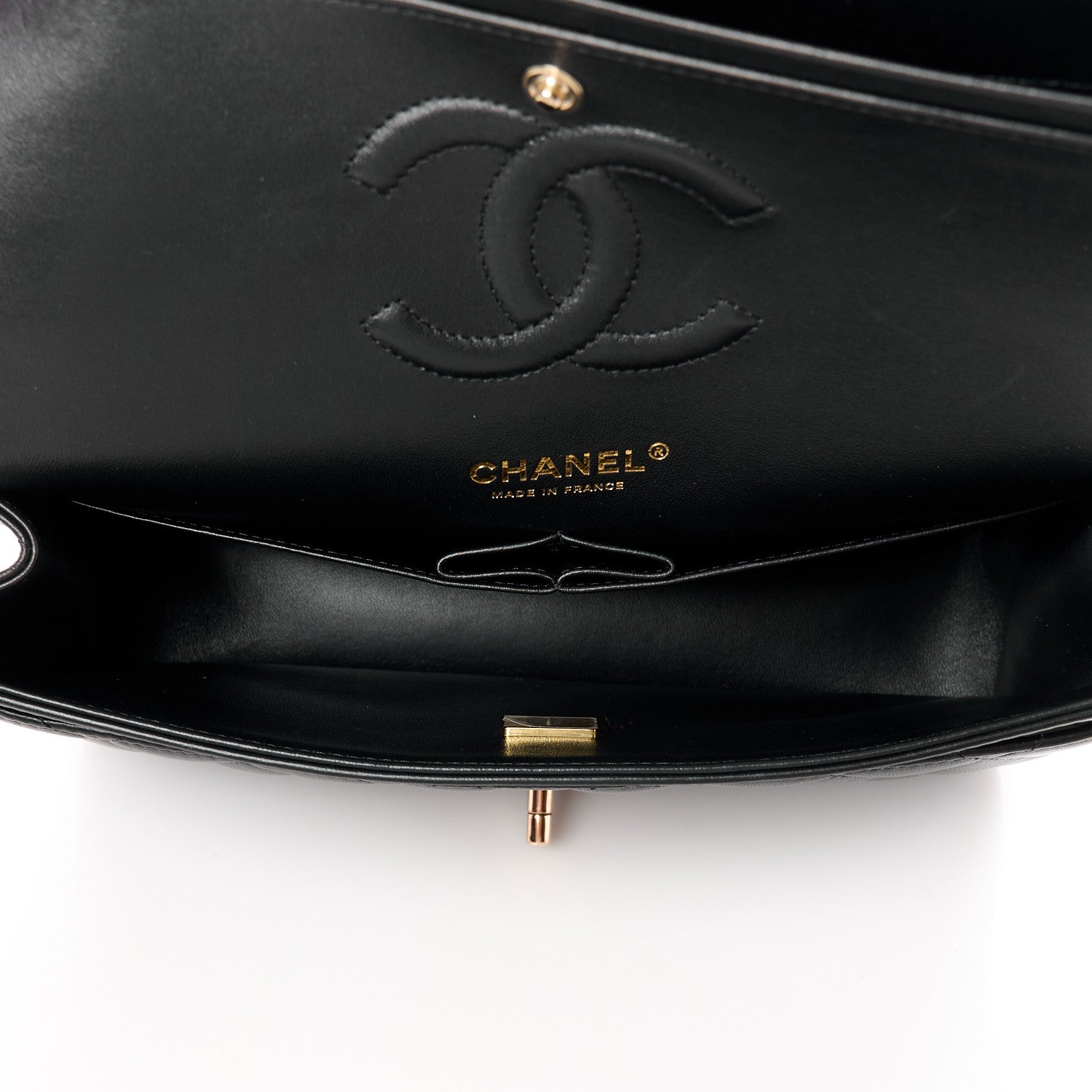 Chanel Lambskin Quilted Medium Double Flap Black 5 of 12