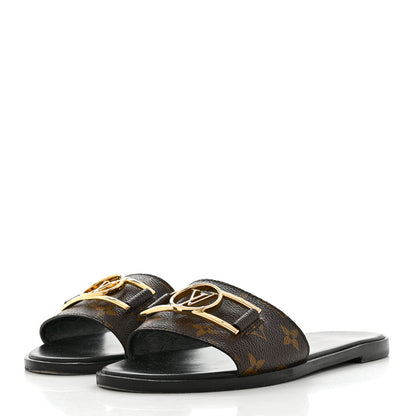 Louis Vuitton Monogram Lock It Flat Mule 38.5 3 of 9