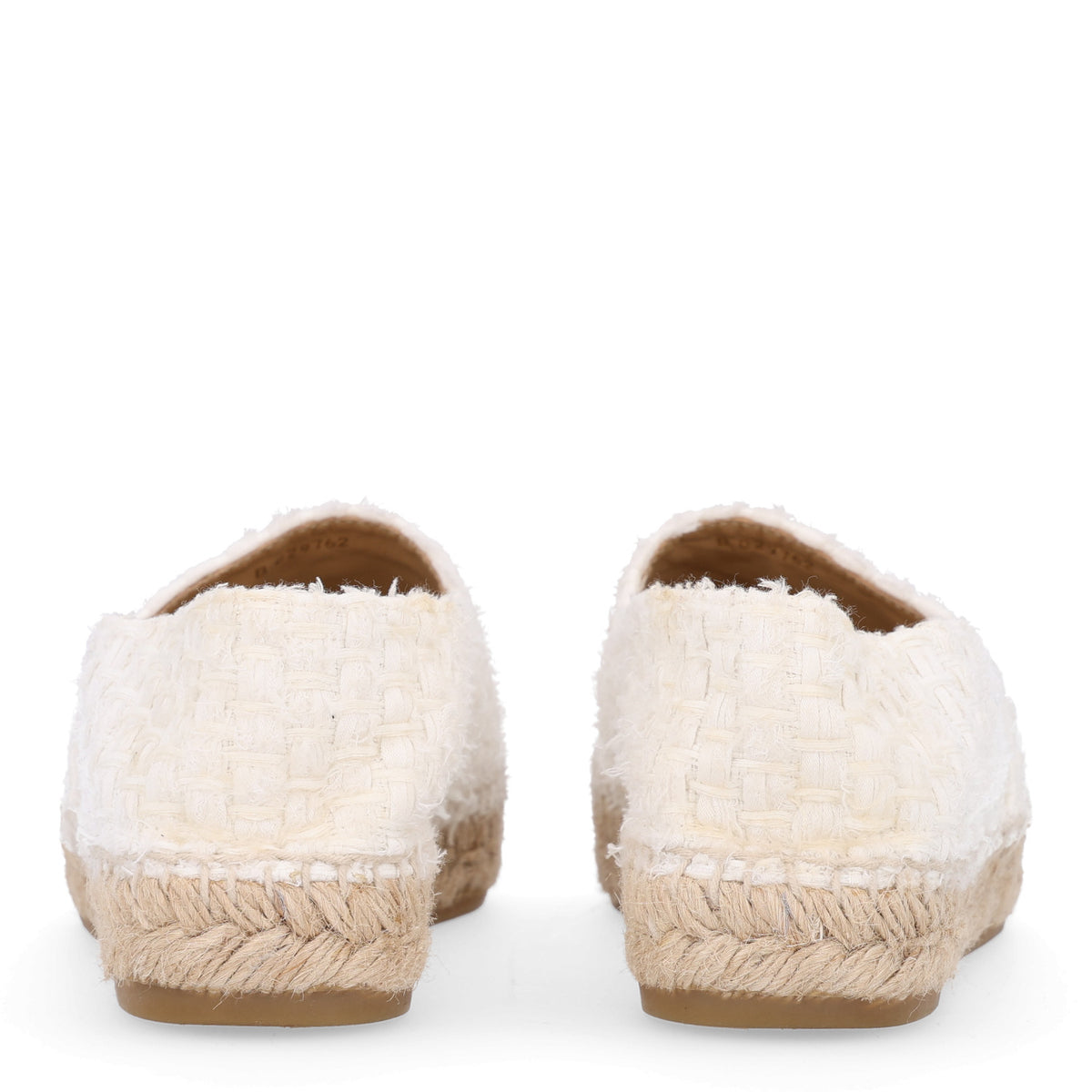 Tweed Grosgrain CC Espadrilles 36 White Beige