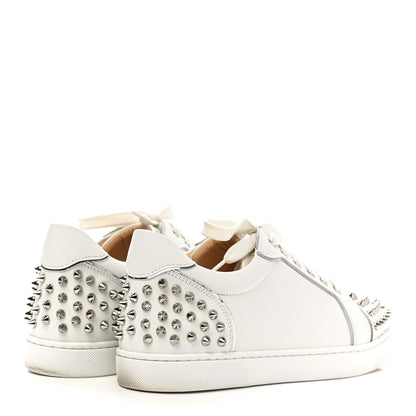 Christian Louboutin Calfskin Spikes Womens Vieira 2 Flat Sneakers 38 White 3 of 11