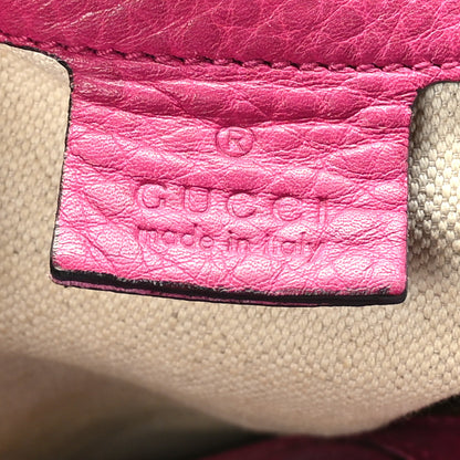 Gucci Calfskin Small Bamboo Shopper Tote Bright Bougainvillea 7 of 10