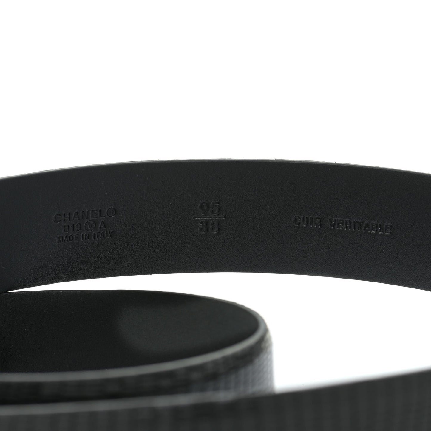 Lizard Embossed Calfskin Gripoix Poured Glass Along The Nile CC Belt 95 38 Black