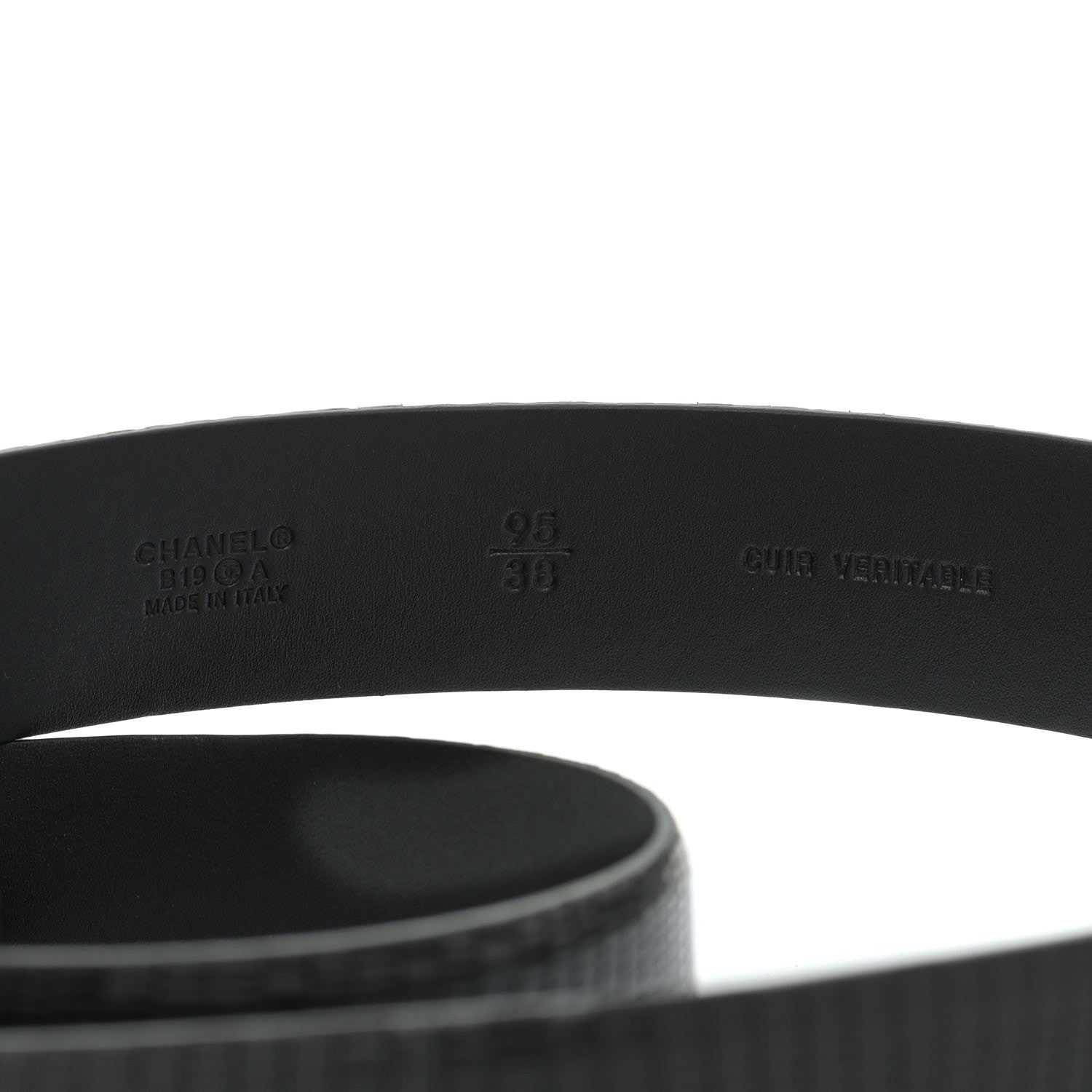 Chanel Lizard Embossed Calfskin Gripoix Poured Glass Along The Nile CC Belt 95 38 Black 4 of 5