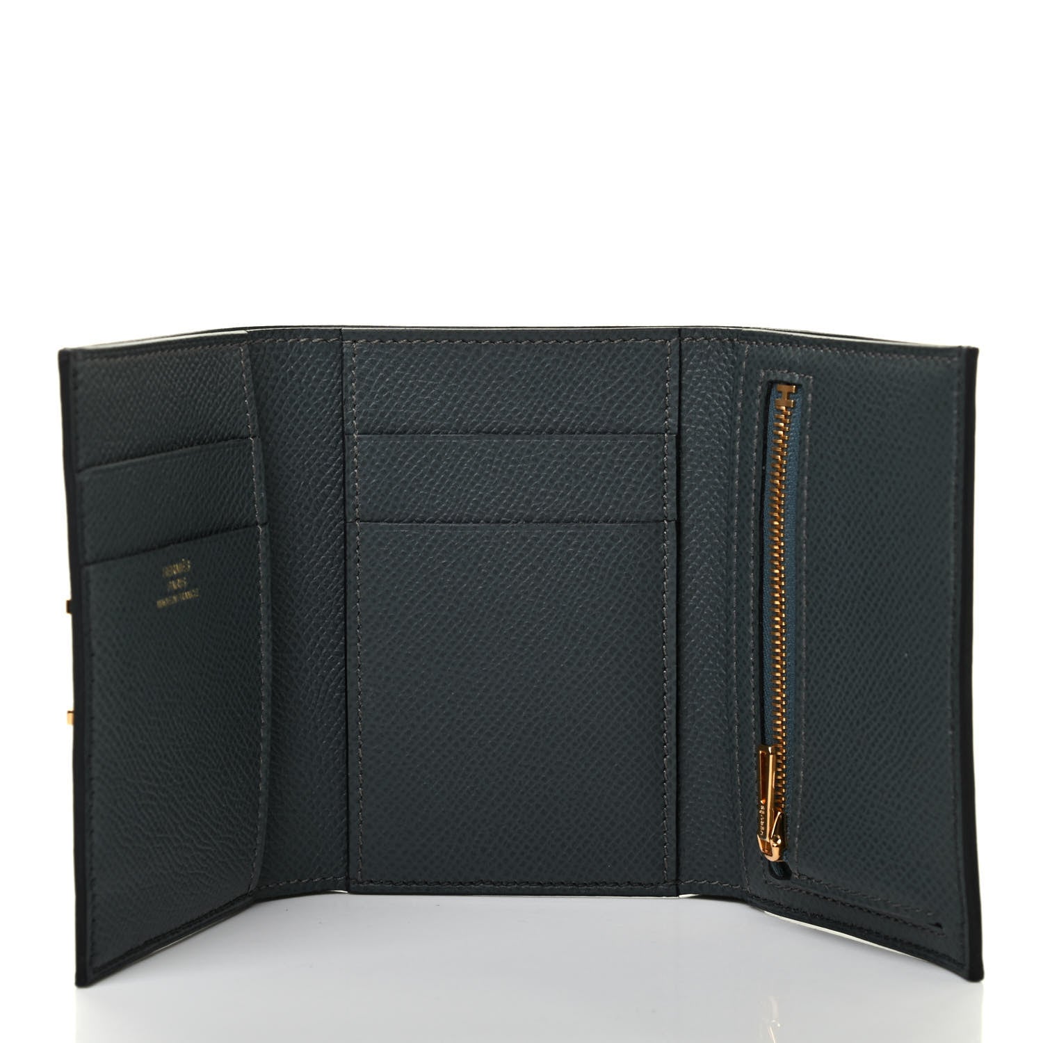 Hermes Epsom Tri-Fold Compact Bearn Wallet Bleu Orage 5 of 7