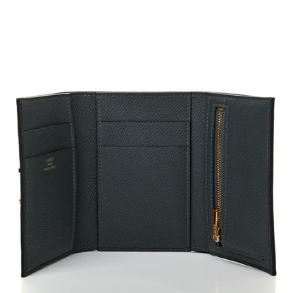 Hermes Epsom Tri-Fold Compact Bearn Wallet Bleu Orage 5 of 7
