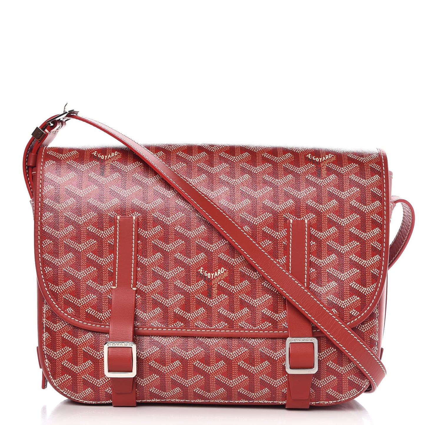 Goyardine Belvedere MM Messenger Bag Red