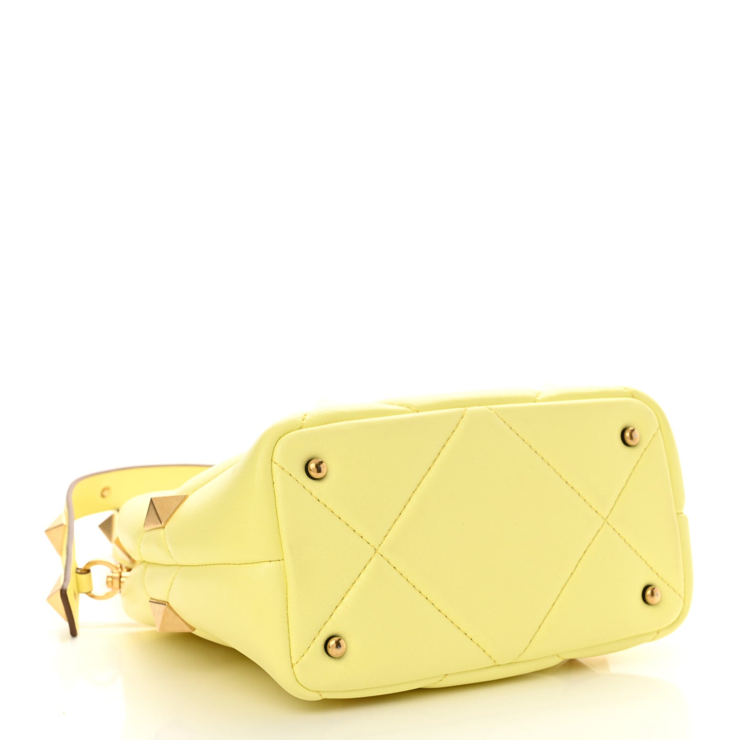 Nappa Small Roman Stud The Handle Bag Lime Sorbet