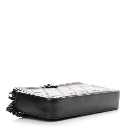 Chanel Lambskin Quilted Small Boy Clutch With Chain So Black 4 of 18