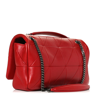 Saint Laurent Lambskin Patchwork Monogram Medium Jamie Red 3 of 13