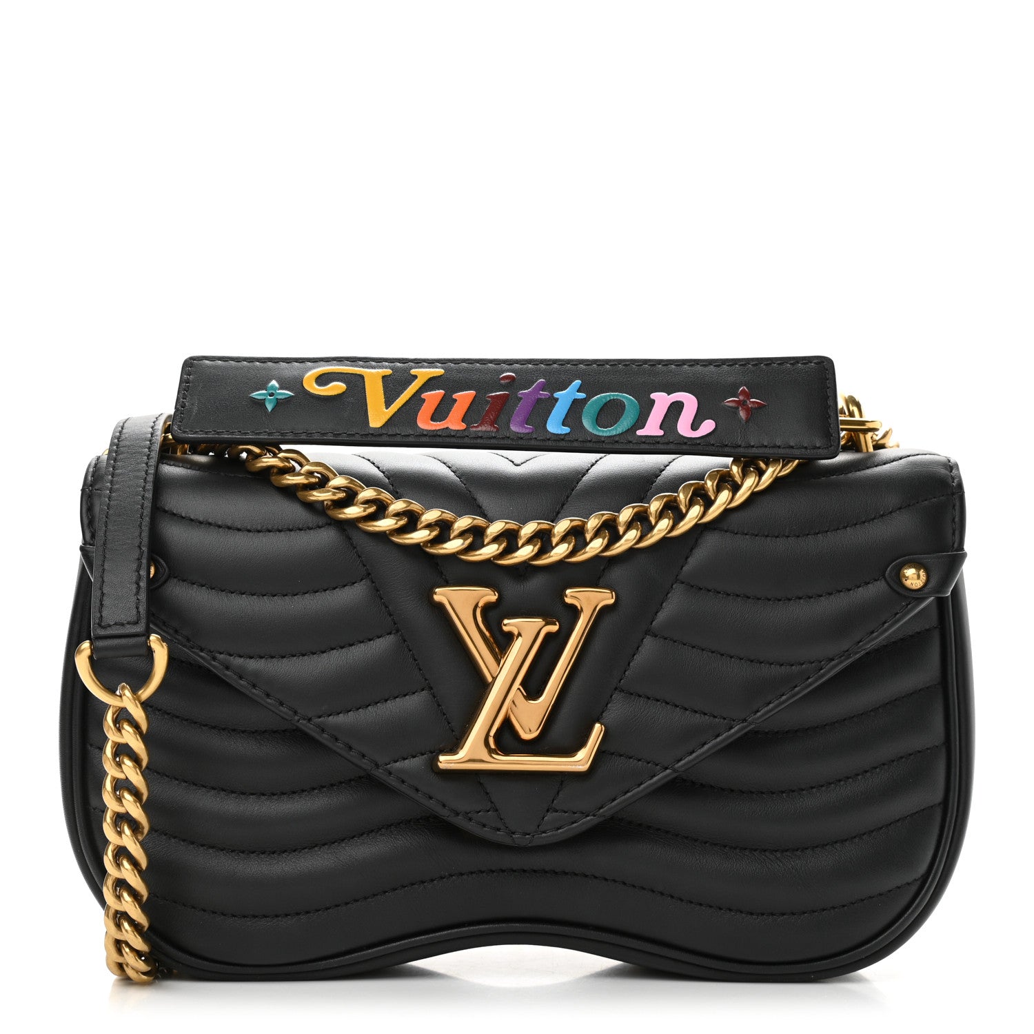 Louis Vuitton Calfskin New Wave Chain MM Black 1 of 12