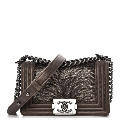 Chanel Metallic Lizard Iridescent Calfskin Small Boy Flap Bronze 1 of 7