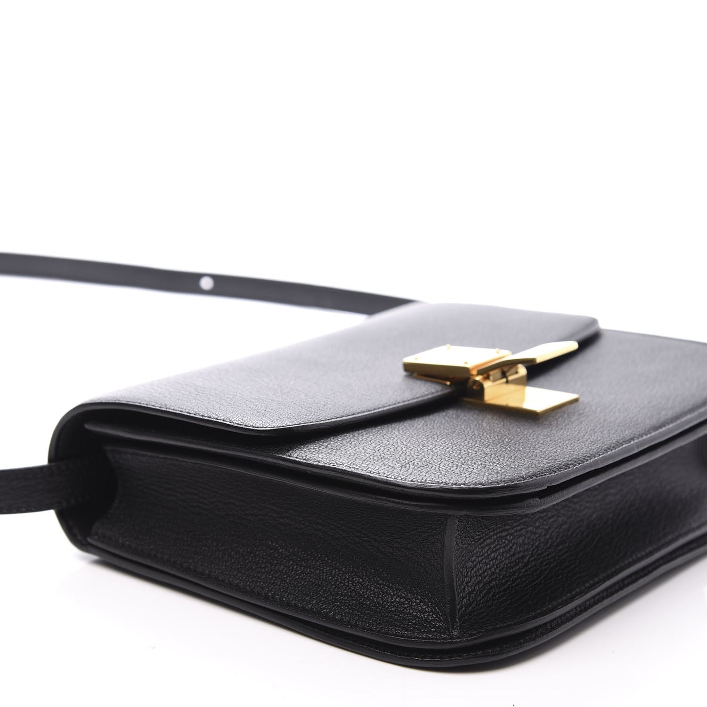 Goatskin Medium Classic Box Flap Bag Black