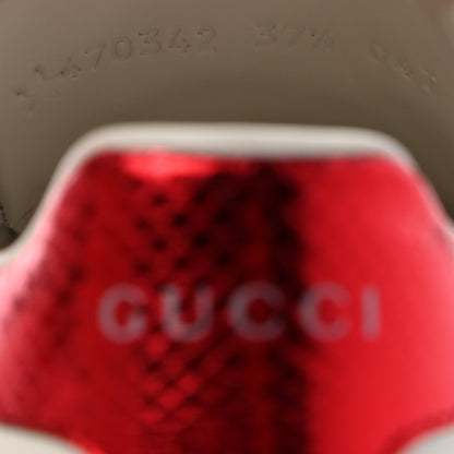 Gucci Calfskin Ayers Blind For Love Embroidered Womens Ace Sneakers 37.5 White 9 of 9