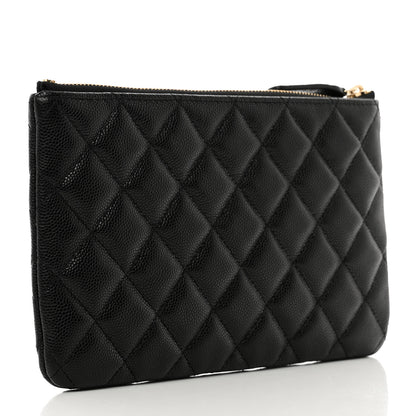 Chanel Caviar Quilted Crystal Enamel Cosmetic Case Black 3 of 8