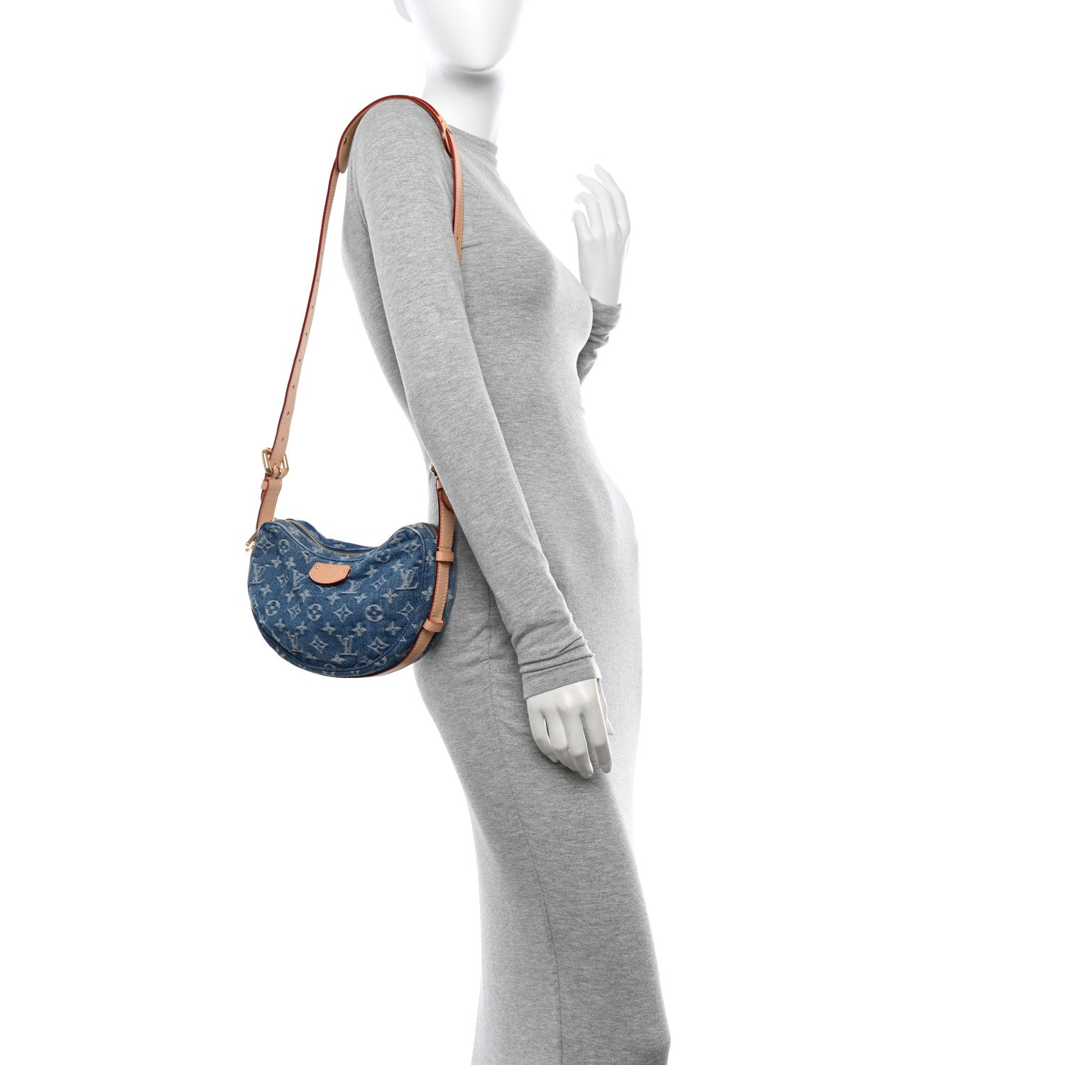 Louis Vuitton Monogram Denim Croissant MM Blue 2 of 10