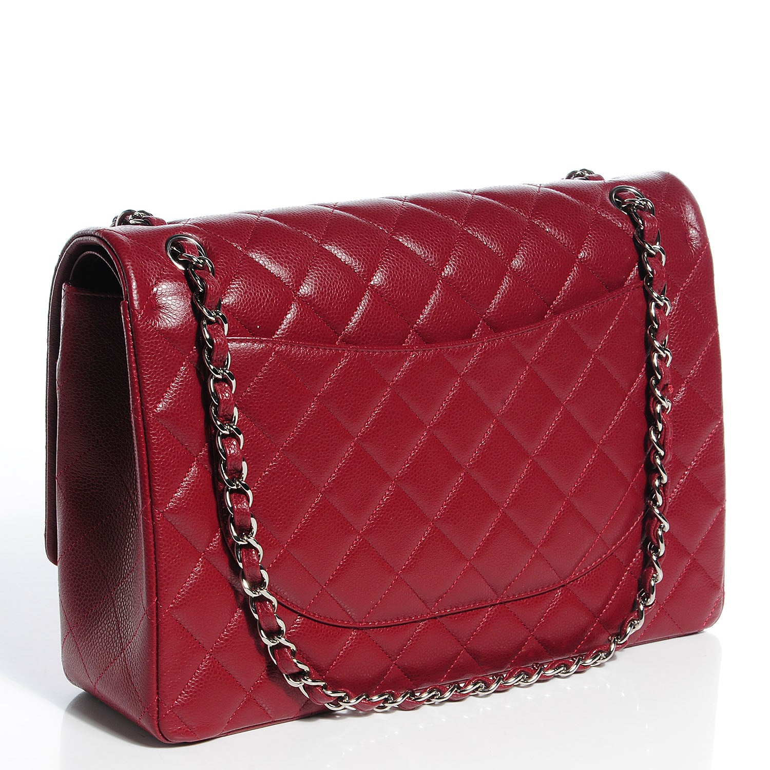 Chanel Caviar Quilted Maxi Double Flap Red 3 of 9