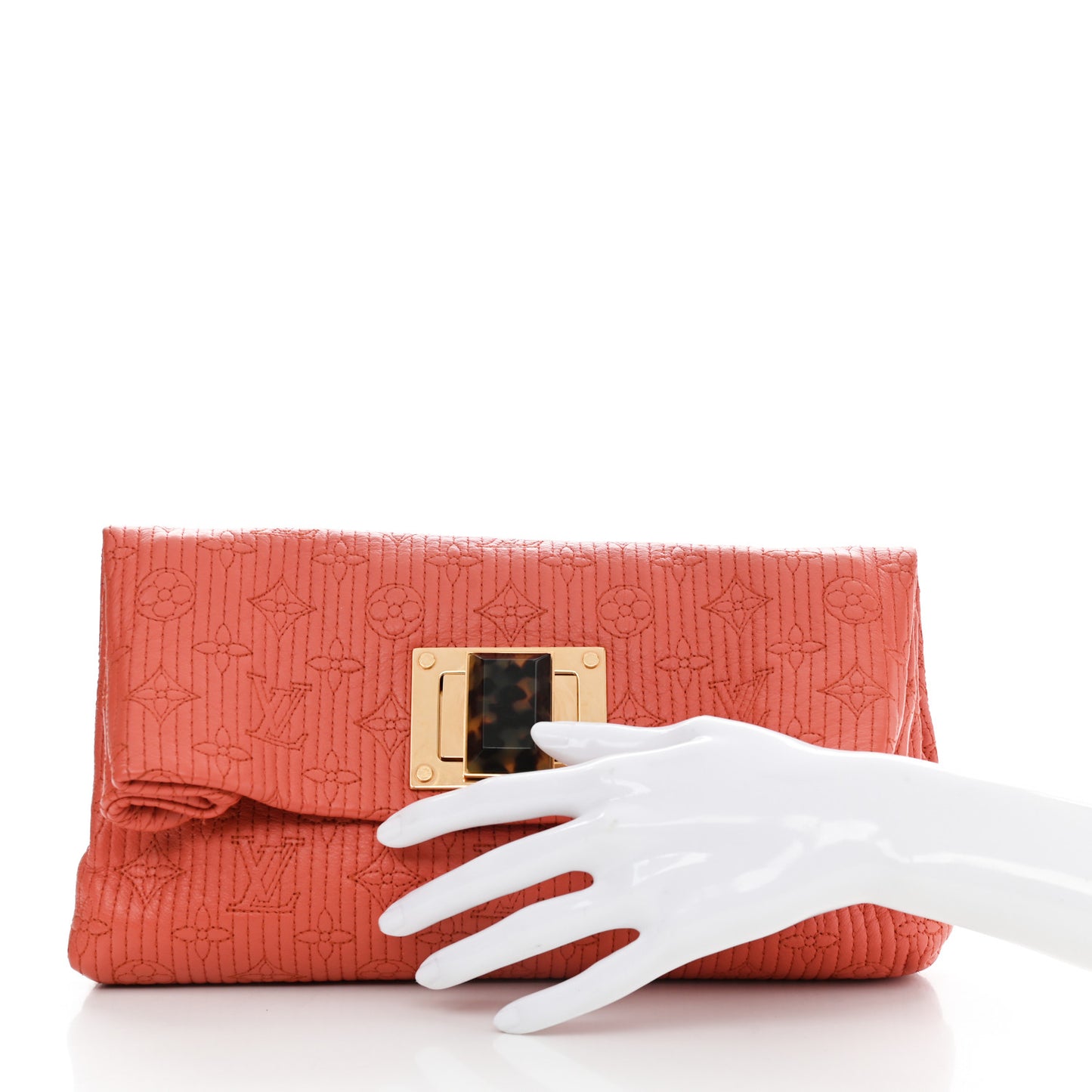 Calfskin Quilted Monogram Altair Clutch Rose