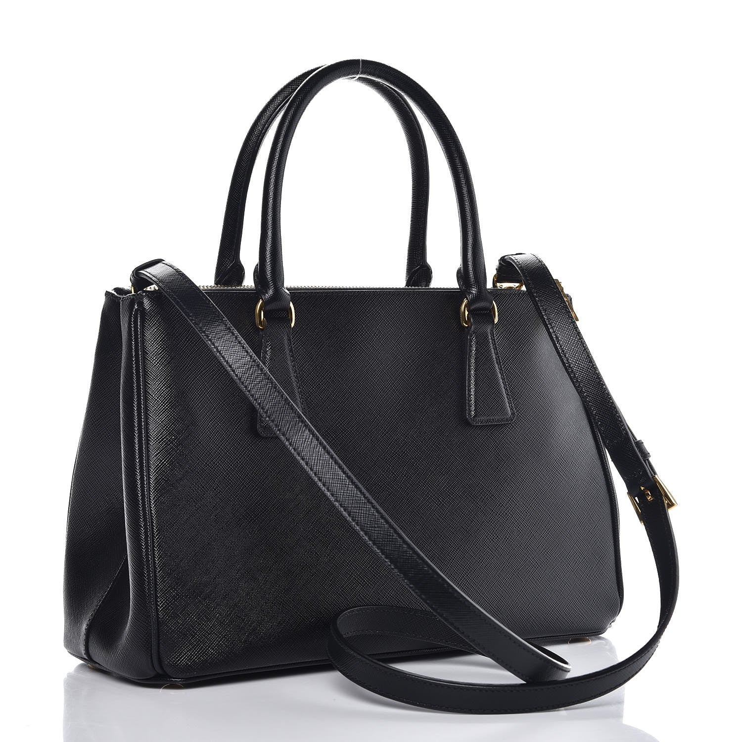 Prada Saffiano Small Galleria Double Zip Tote Black 4 of 9