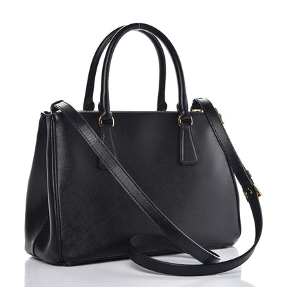 Prada Saffiano Small Galleria Double Zip Tote Black 4 of 9