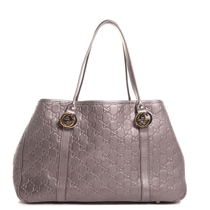 Gucci Metallic Guccissima Medium GG Twins Tote Mauve 1 of 7