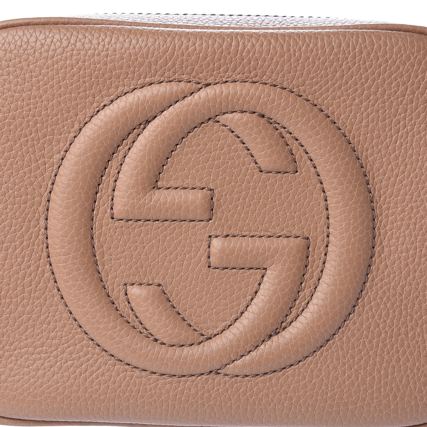 Pebbled Calfskin Small Soho Disco Bag Rose Beige