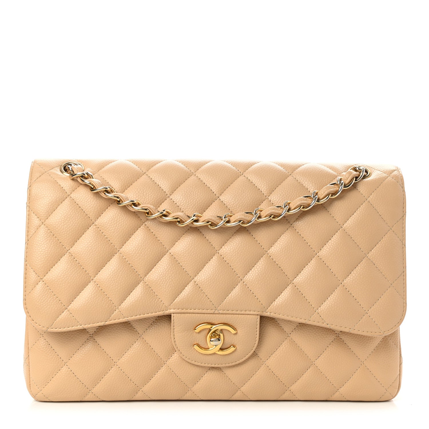 Chanel Caviar Quilted Jumbo Double Flap Beige Clair 1 of 13