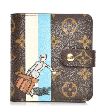 Louis Vuitton Monogram Groom Compact Zip Wallet Blue 1 of 9