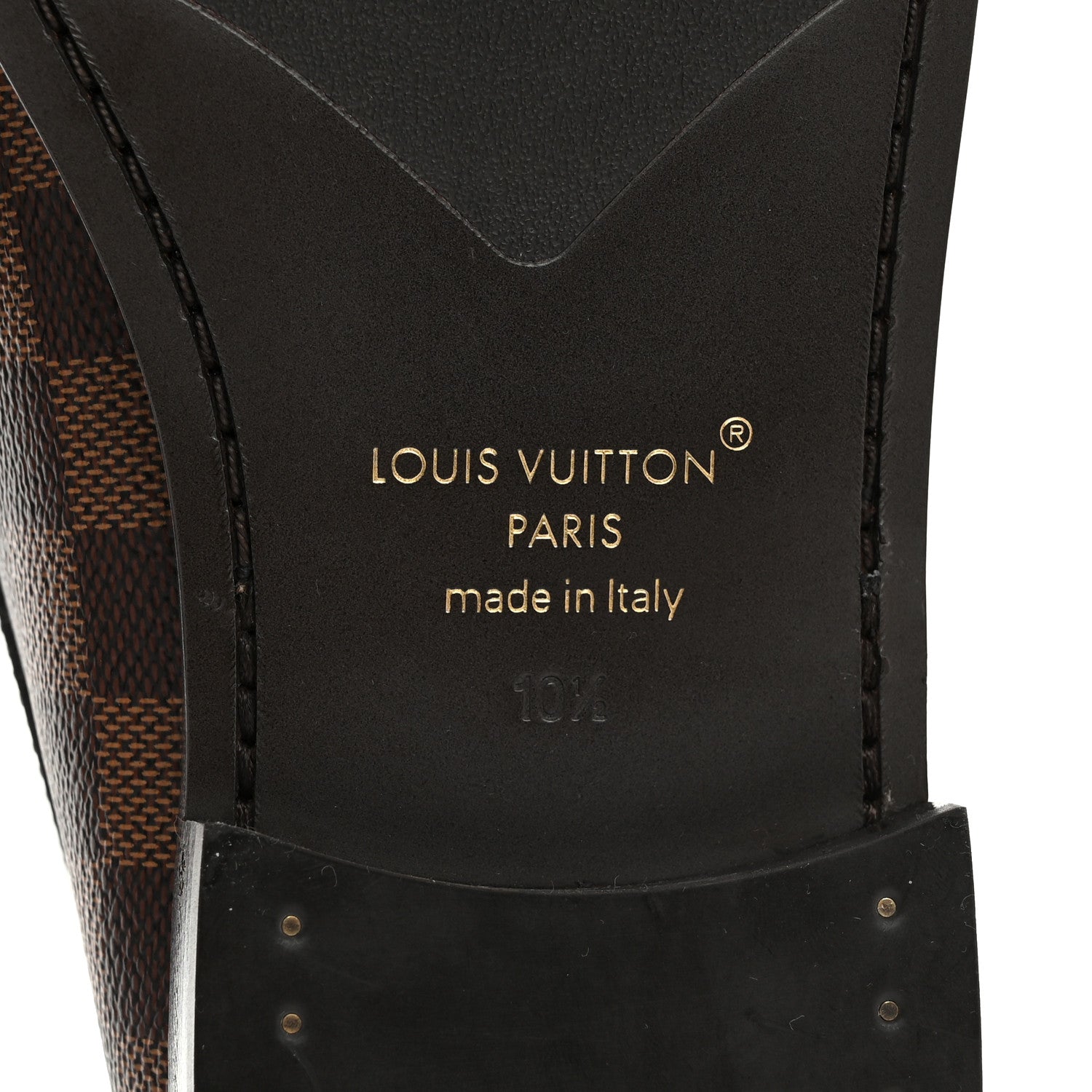 Louis Vuitton Damier Ebene Calfskin Mens Major Loafers 10.5 6 of 9