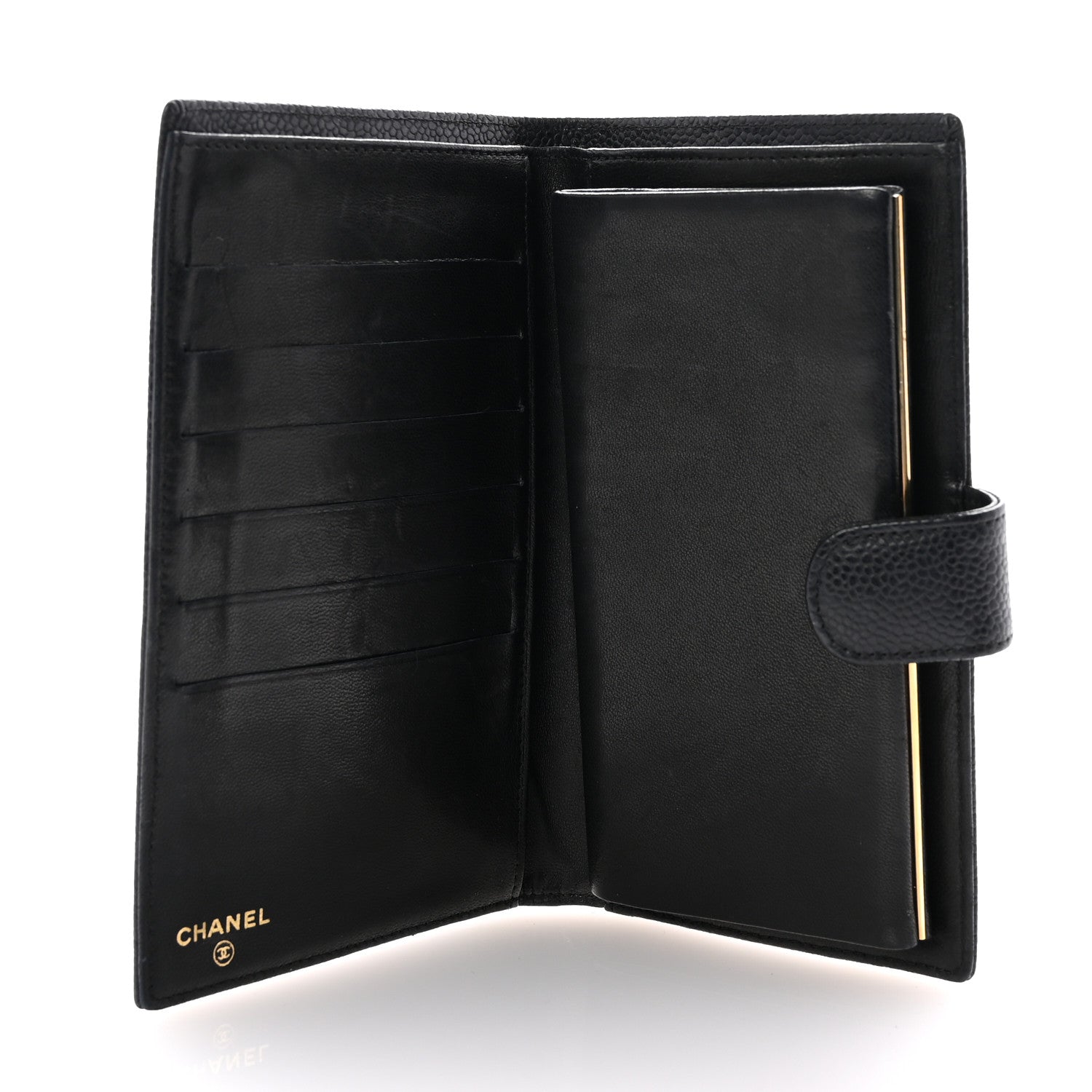 Chanel Caviar Timeless CC Zipped Pocket Wallet Black 5 of 7